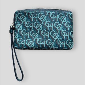 Coach Small Wristlet, pebbled leather, logo design